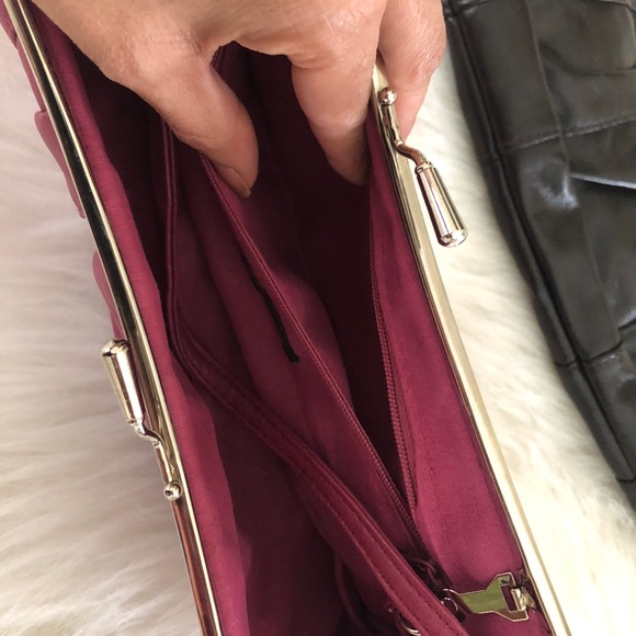 Bundle of 2 Clutch Purses (Magenta & Brown) - Picture 5 of 6